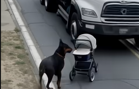Hero Doberman Sprints to Save Baby from Oncoming Truck in Heart-Stopping Rescue