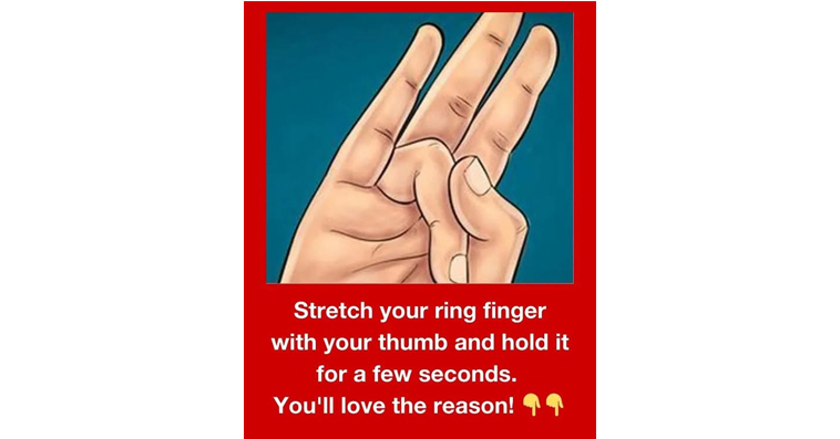 Stretch Your Ring Finger With Your Thumb