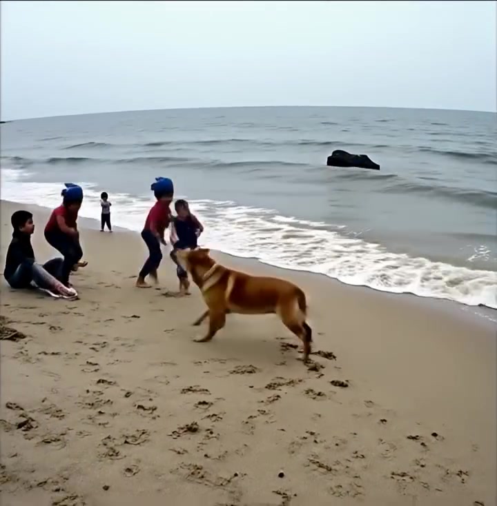Dog Decides to Rescue Girl Playing in Ocean