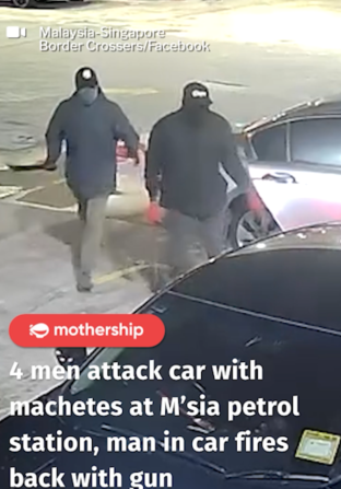 Chaos at Petrol Station: 4 Men with Machetes Attack Car — Driver Fires Back with Gun