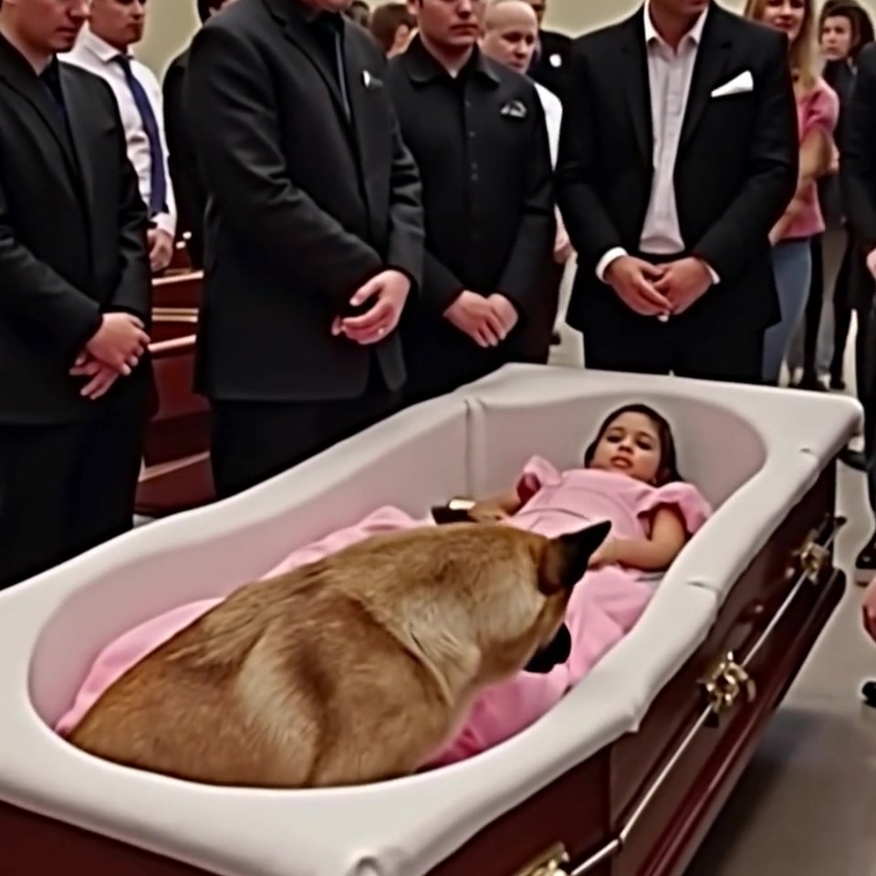 A GERMAN SHEPHERD WOULDN’T LEAVE A GIRL’S COFFIN