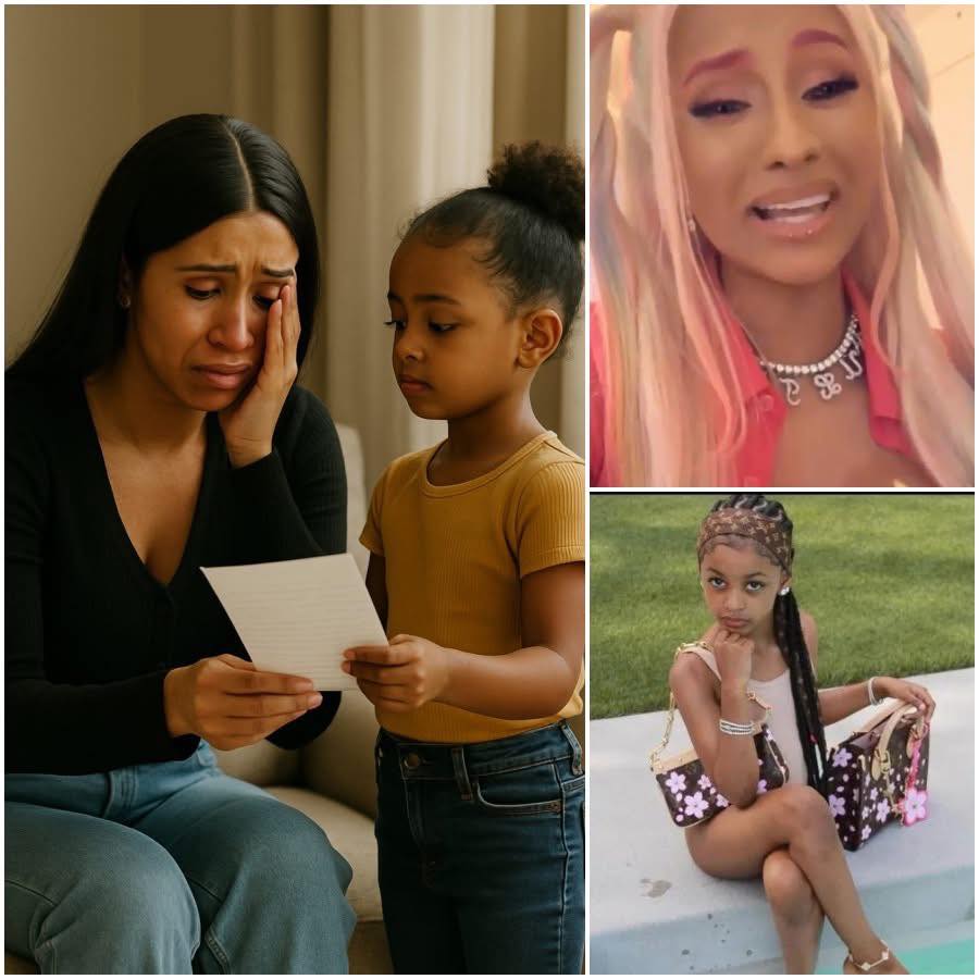 Cardi B’s Tear-Jerking Moment: A Letter from Her Daughter That Moved Her to Tears. Amidst a storm of criticism, Cardi B broke down in tears after receiving a comforting letter written by her young daughter — a message so innocent and unexpected that it left the rapper whispering between sobs.