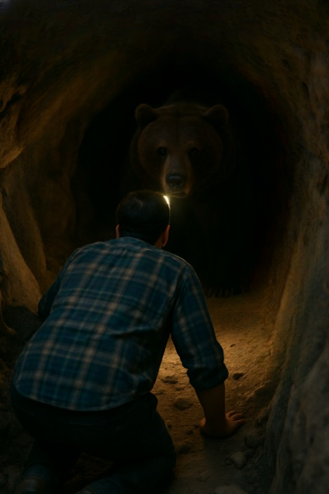 Inside a Mountain Cave: One Person’s Unexpected Encounter with a Bear